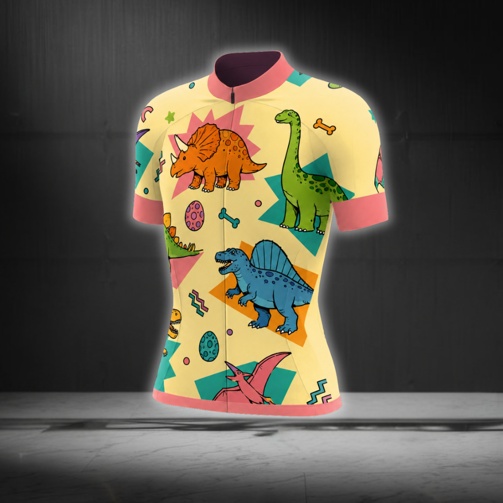 Dinasour Cycling Short Sleeve Jersey For Ladies, Dinasour Cycling Jersey CG0862