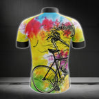 Skull Tie Dye Men's Cycling Short Sleeve Jersey, Skull Cycling Jerseys CG0089