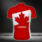 Red And White Canada Men's Cycling Short Sleeve Jersey, Canada Cycling Jerseys For Mens CZ0102