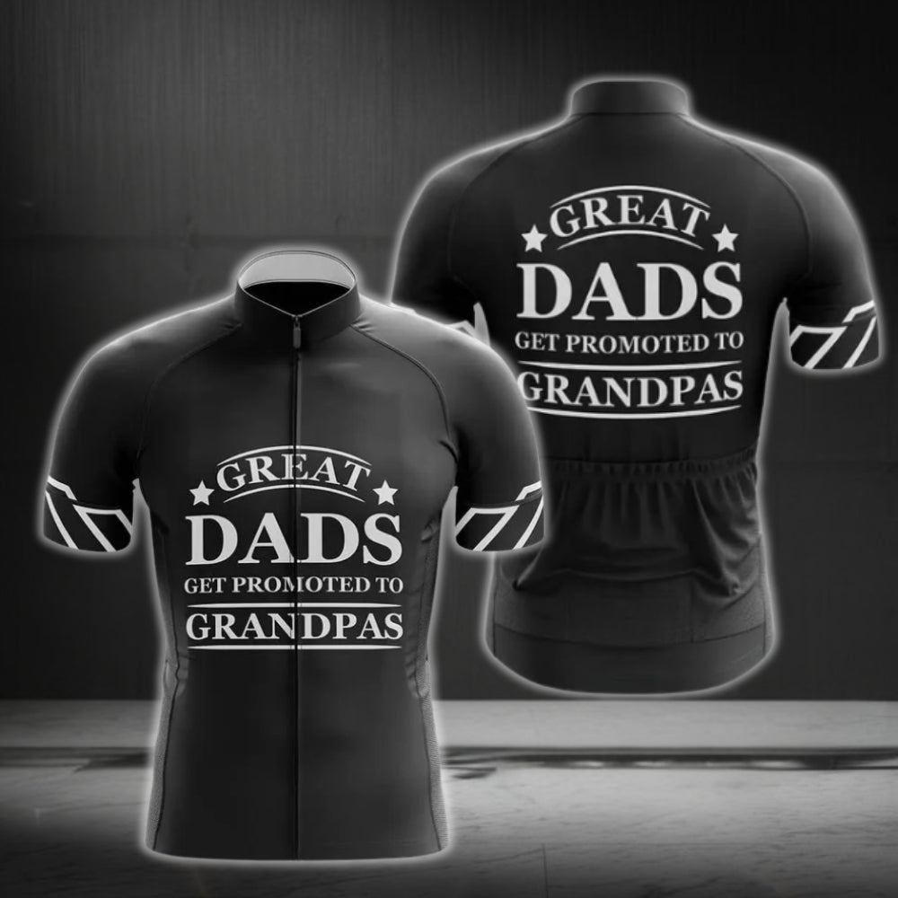 Great Dads Get Promoted To Grandpa Short Sleeve Cycling Jersey For Men, New Grandpa Cycling Jerseys CG0235