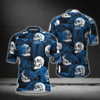 Tropical Skull Blue Cycling Short Sleeve Jersey For Men, Skull Cycling Jerseys CG0362