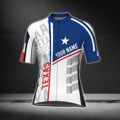 Custom Texas Flag Women's Cycling Short Sleeve Jersey, Custom Texas Cycling Jersey For Ladies CG0808