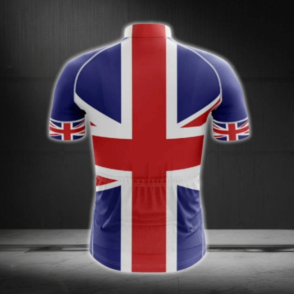 United Kingdom Flag Cycling Jersey Short Sleeve For Mens, UK Cycling Jerseys CG0112