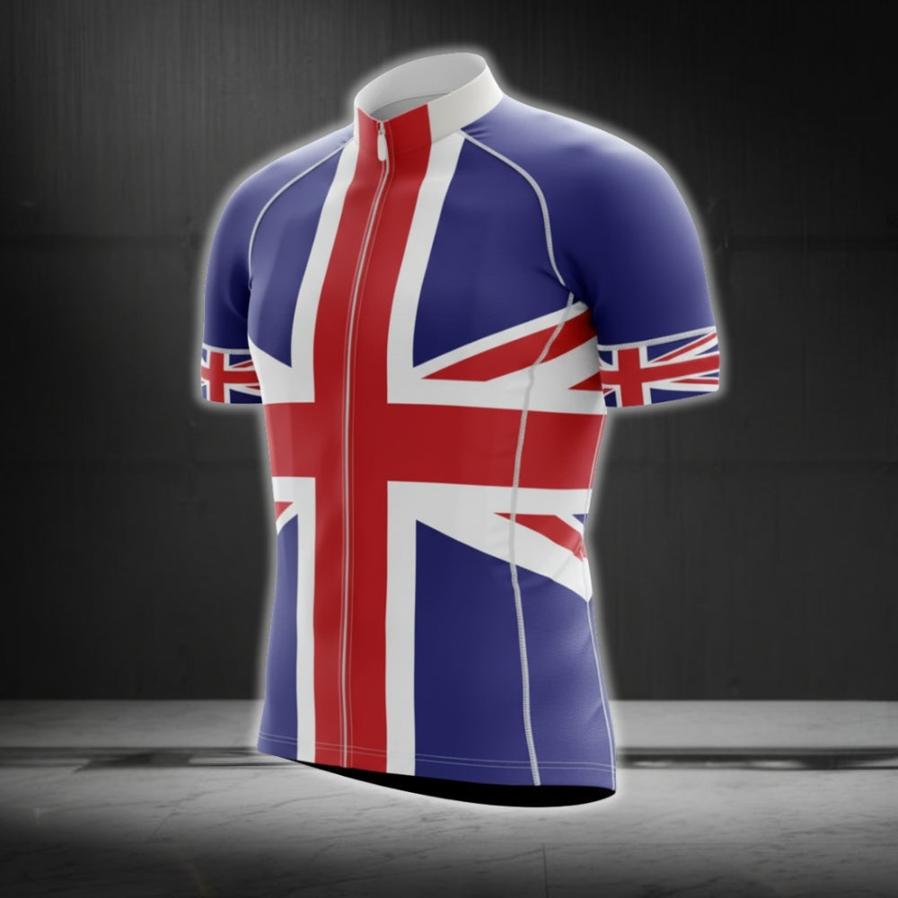 United Kingdom Flag Cycling Jersey Short Sleeve For Mens, UK Cycling Jerseys CG0112