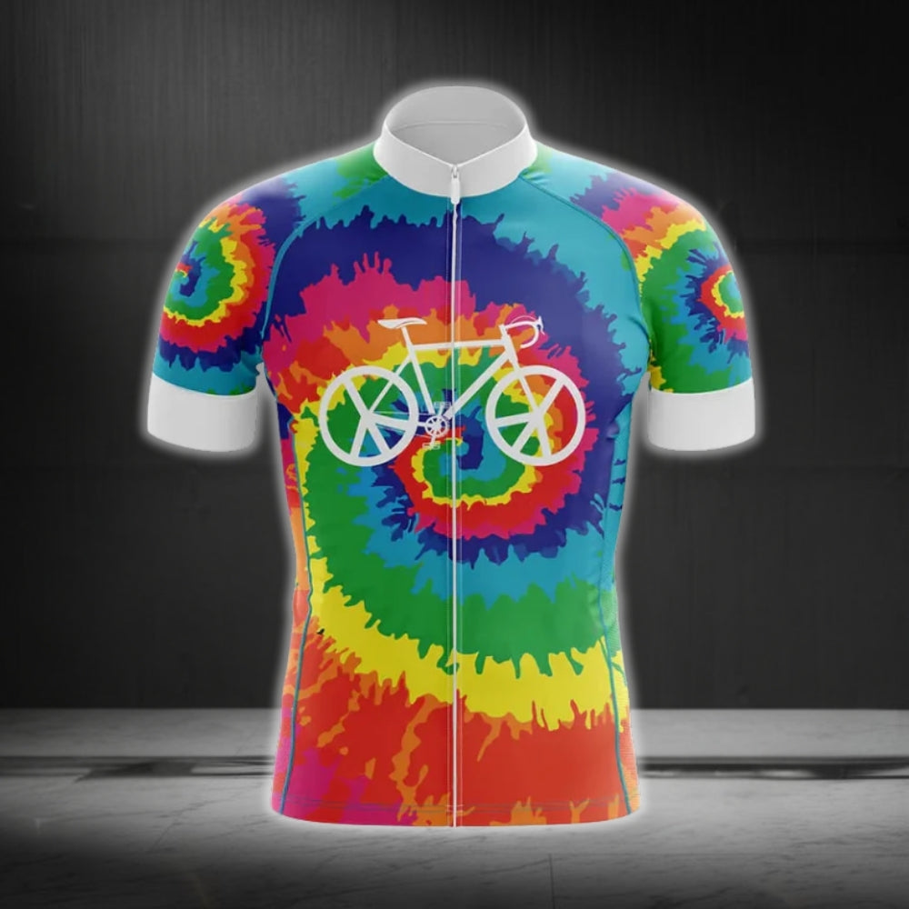 Tie Dye Cycling Jersey Short Sleeve For Men, Tie Dye Cycling Jerseys CG0090