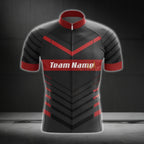 Custom Team Black Red Cycling Short Sleeve Jersey For Men, Custom Cycling Team Jerseys CG0491
