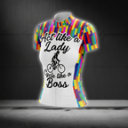 Act Like A Girl Cycle Like A Boss Cycling Short Sleeve Jersey For Ladies, Funny Colorful Cycling Jersey Womens CG0863