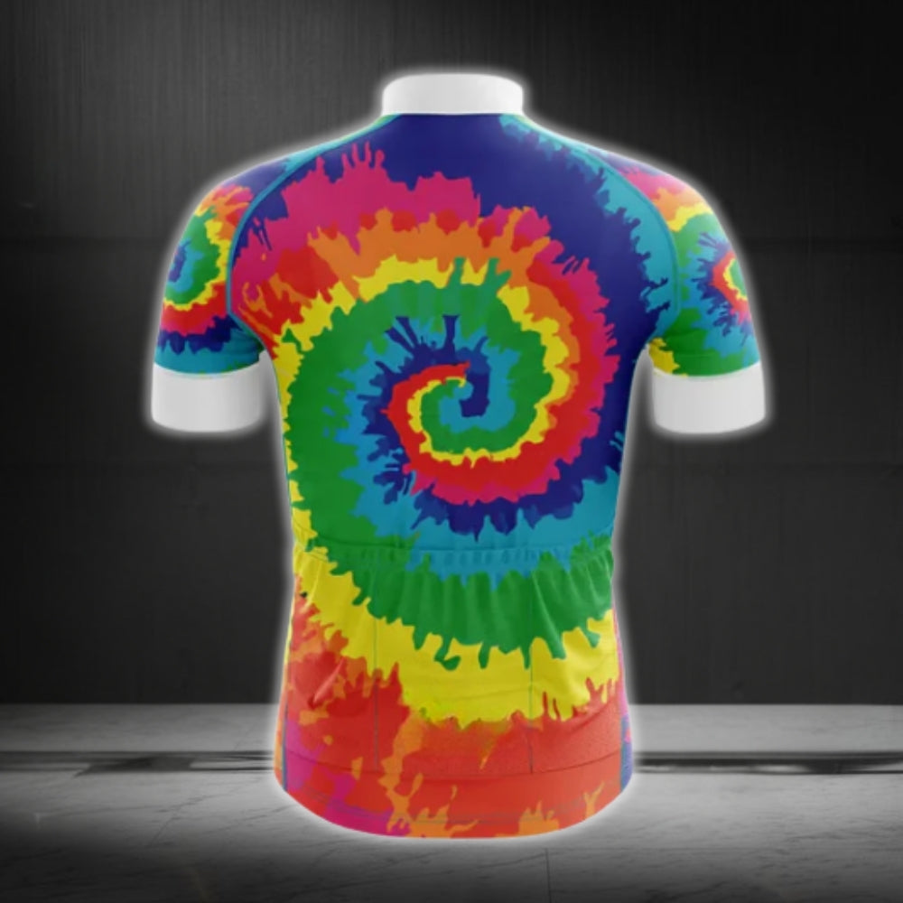 Tie Dye Cycling Jersey Short Sleeve For Men, Tie Dye Cycling Jerseys CG0090