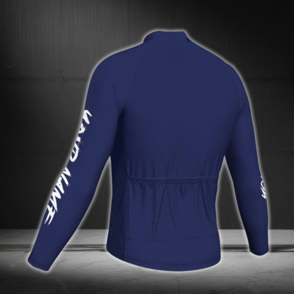 Custom Cycology Blue Cycling Long Sleeve Jersey For Men, Custom Cycling Jerseys CG0653