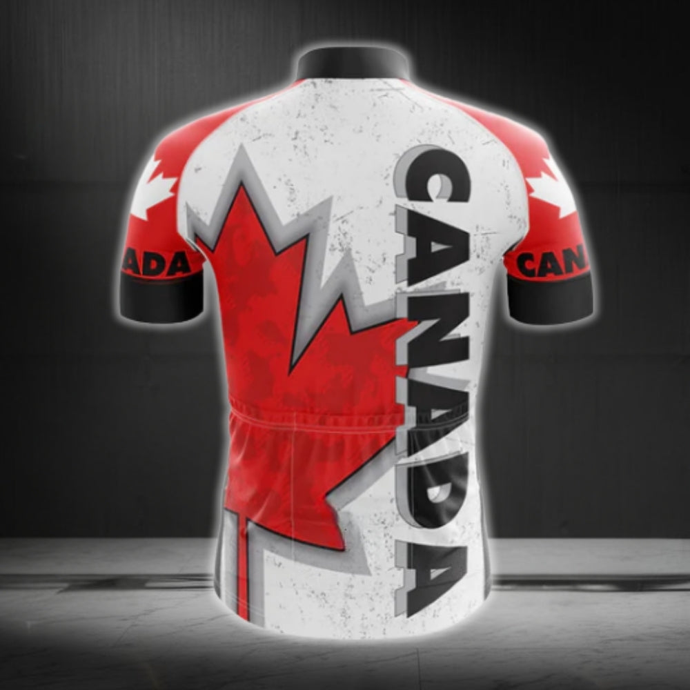 Men's Canada Flag Cycling Short Sleeve Jersey, Canada Cycling Jerseys CZ0101