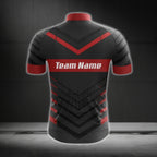 Custom Team Black Red Cycling Short Sleeve Jersey For Men, Custom Cycling Team Jerseys CG0491