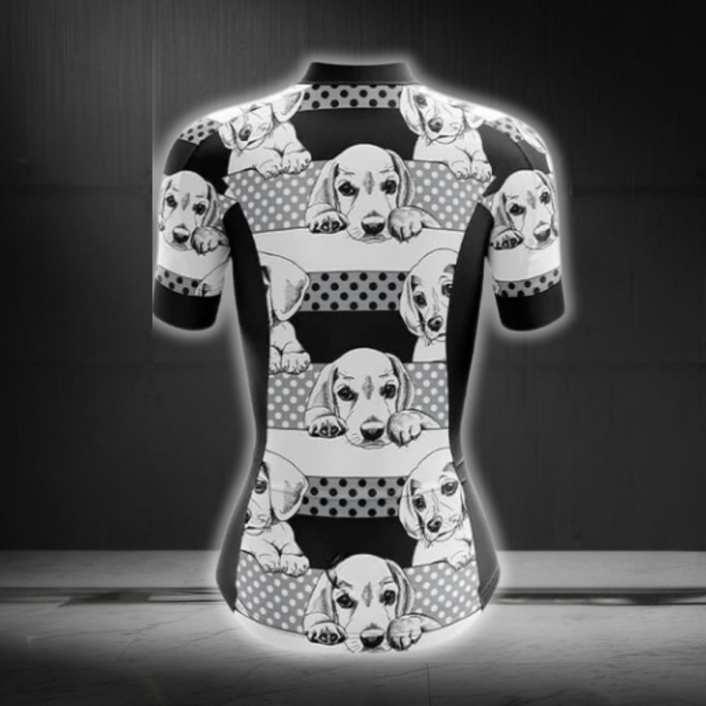 Women's Beagle Dog Cycling Short Sleeve Jerseys, Beagle Lovers Cycling Jersey For Women CG0266