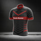 Custom Team Black Red Cycling Short Sleeve Jersey For Men, Custom Cycling Team Jerseys CG0491