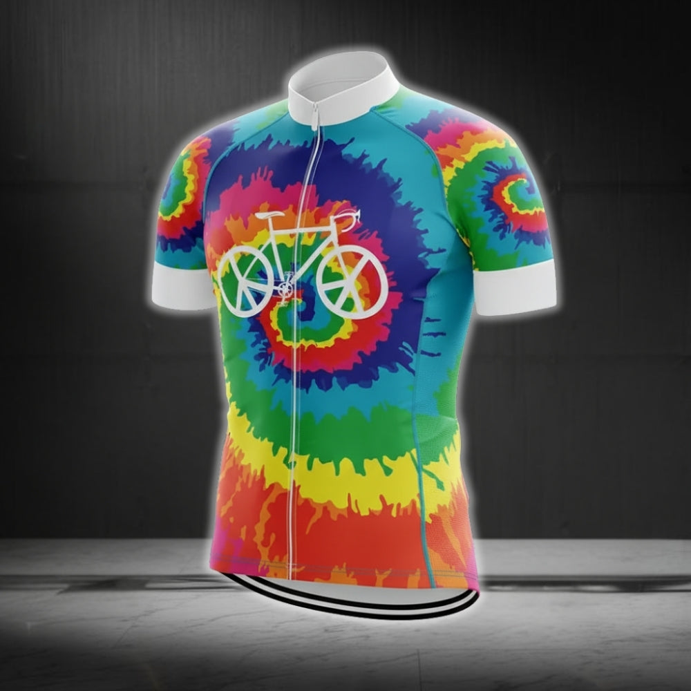 Tie Dye Cycling Jersey Short Sleeve For Men, Tie Dye Cycling Jerseys CG0090