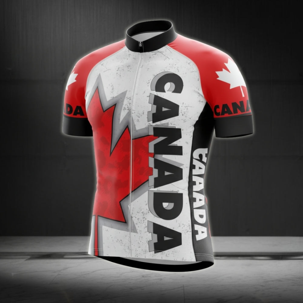 Men's Canada Flag Cycling Short Sleeve Jersey, Canada Cycling Jerseys CZ0101