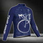 Custom Cycology Blue Cycling Long Sleeve Jersey For Men, Custom Cycling Jerseys CG0653