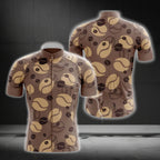 Brown Coffee Cycling Short Sleeve Men's Jersey, Coffee Cycling Jerseys CG0267