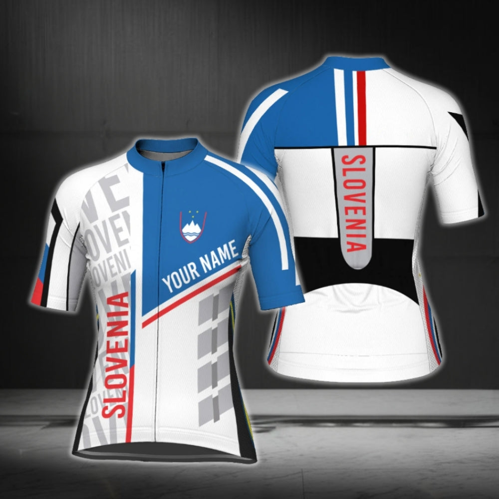 Custom Slovenia Flag Cycling Short Sleeve Women's Jersey, Custom Slovenia Cycling Jerseys CG0654