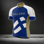 Men's Finland Flag Cycling Short Sleeve Jersey, Finland Cycling Jerseys CG0113
