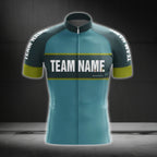 Custom Team Green And Cyan Cycling Short Sleeve Jersey Mens, Custom Cycling Jersey For Team CG0492