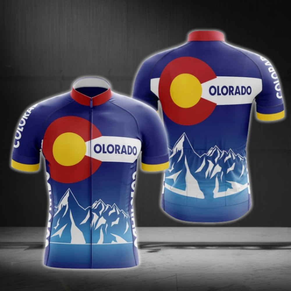 Colorado Flag Cycling Short Sleeve Jersey For Mens, Colorado State Cycling Jerseys CG0114