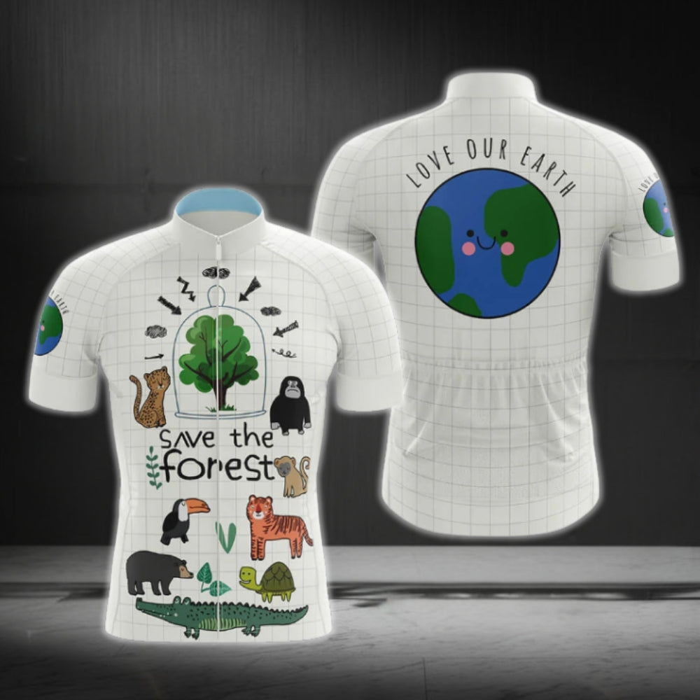 Save The Forest Animal Cycling Short Sleeve Men's Jersey,  The Forest Cycling Jersey CG0701