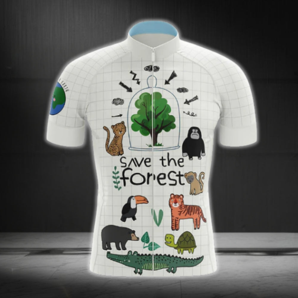 Save The Forest Animal Cycling Short Sleeve Men's Jersey,  The Forest Cycling Jersey CG0701