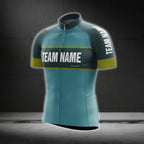 Custom Team Green And Cyan Cycling Short Sleeve Jersey Mens, Custom Cycling Jersey For Team CG0492