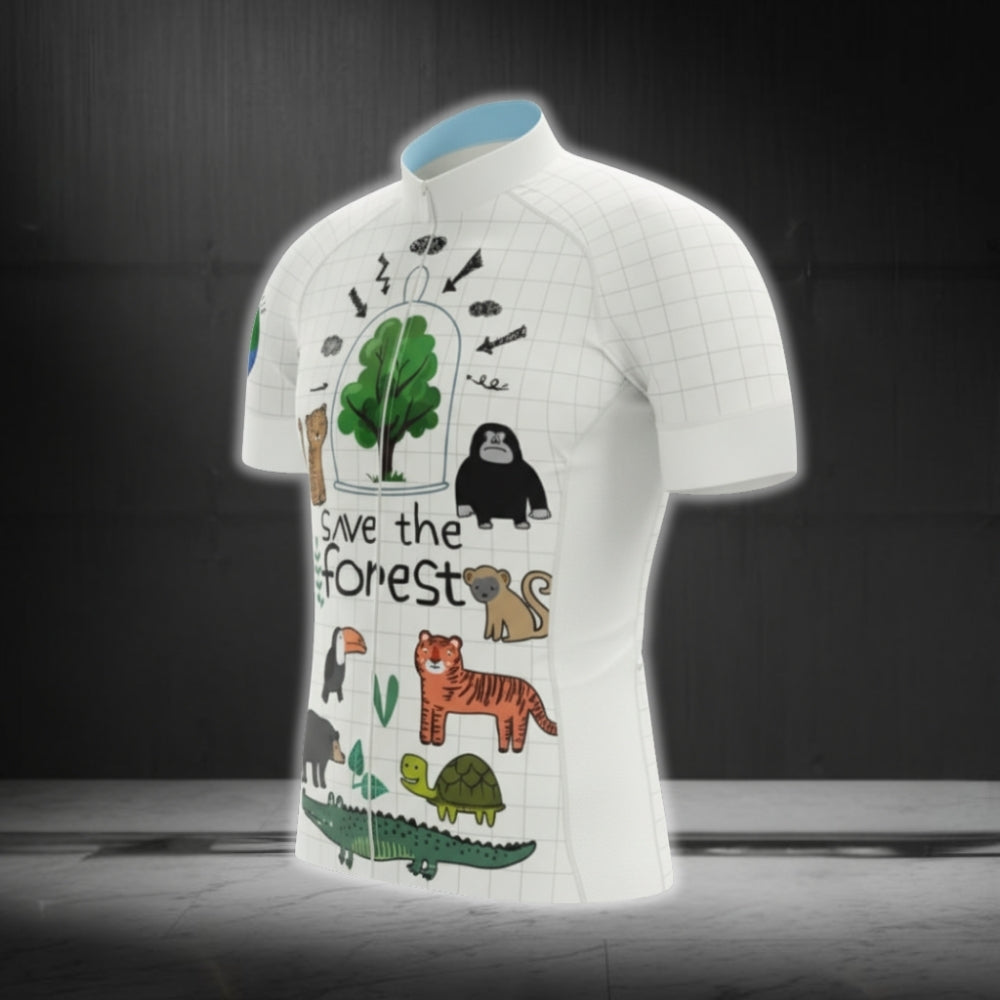 Save The Forest Animal Cycling Short Sleeve Men's Jersey,  The Forest Cycling Jersey CG0701