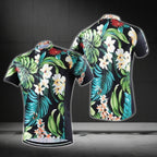 Hawaiian Tropical Short Sleeve Men's Cycling Jersey, Tropical Cycling Jerseys CG0655