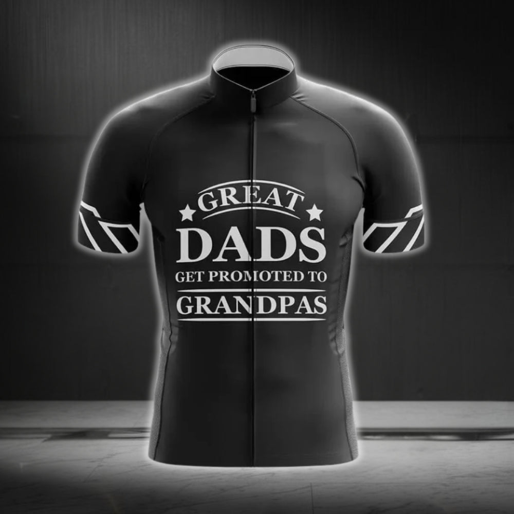Great Dads Get Promoted To Grandpa Short Sleeve Cycling Jersey For Men, New Grandpa Cycling Jerseys CG0235