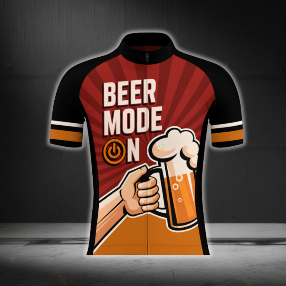 Beer Mode On Retro Cycling Short Sleeve Mens Jersey, Beer Lover Cycling Jersey CG0876