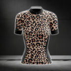 Women's Leopard Cycling Short Sleeve Jerseys, Leopard Ladies Cycling Jerseys CG0075