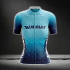 Custom Team Blue Cycling Short Sleeve Women's Cycling Jersey, Custom Cycling Jerseys Womens CG0083