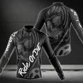 Ride Or Die Skull Long Sleeve Cycling Jersey For Mens, Funny Skull Cycling Jersey CZ0028