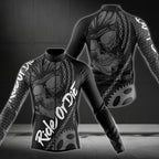 Ride Or Die Skull Long Sleeve Cycling Jersey For Mens, Funny Skull Cycling Jersey CZ0028