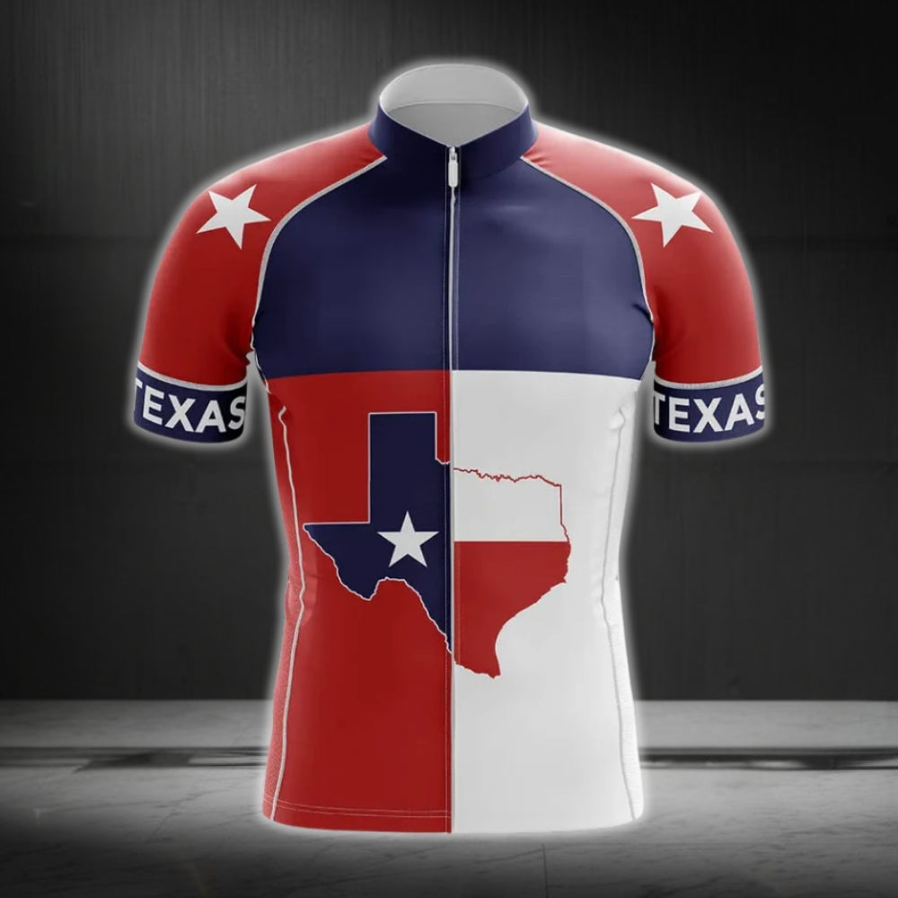 Texas Flag Cycling Jersey Short Sleeve For Mens, Texas State Cycling Jerseys CG0152