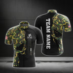 Custom Green Camo Skull Short Sleeve Cycling Jerey For Men, Custom Skull Cycling Jerseys CG0493