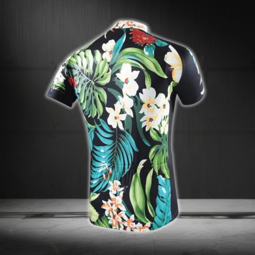 Hawaiian Tropical Short Sleeve Men's Cycling Jersey, Tropical Cycling Jerseys CG0655
