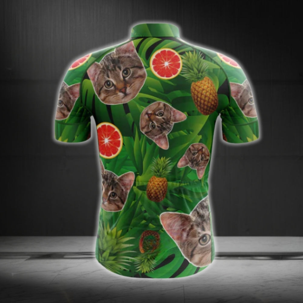 Custom Photo Pet Men's Tropical Cycling Short Sleeve Jersey, Custom Photo Pet Cycling Jersey CG0269