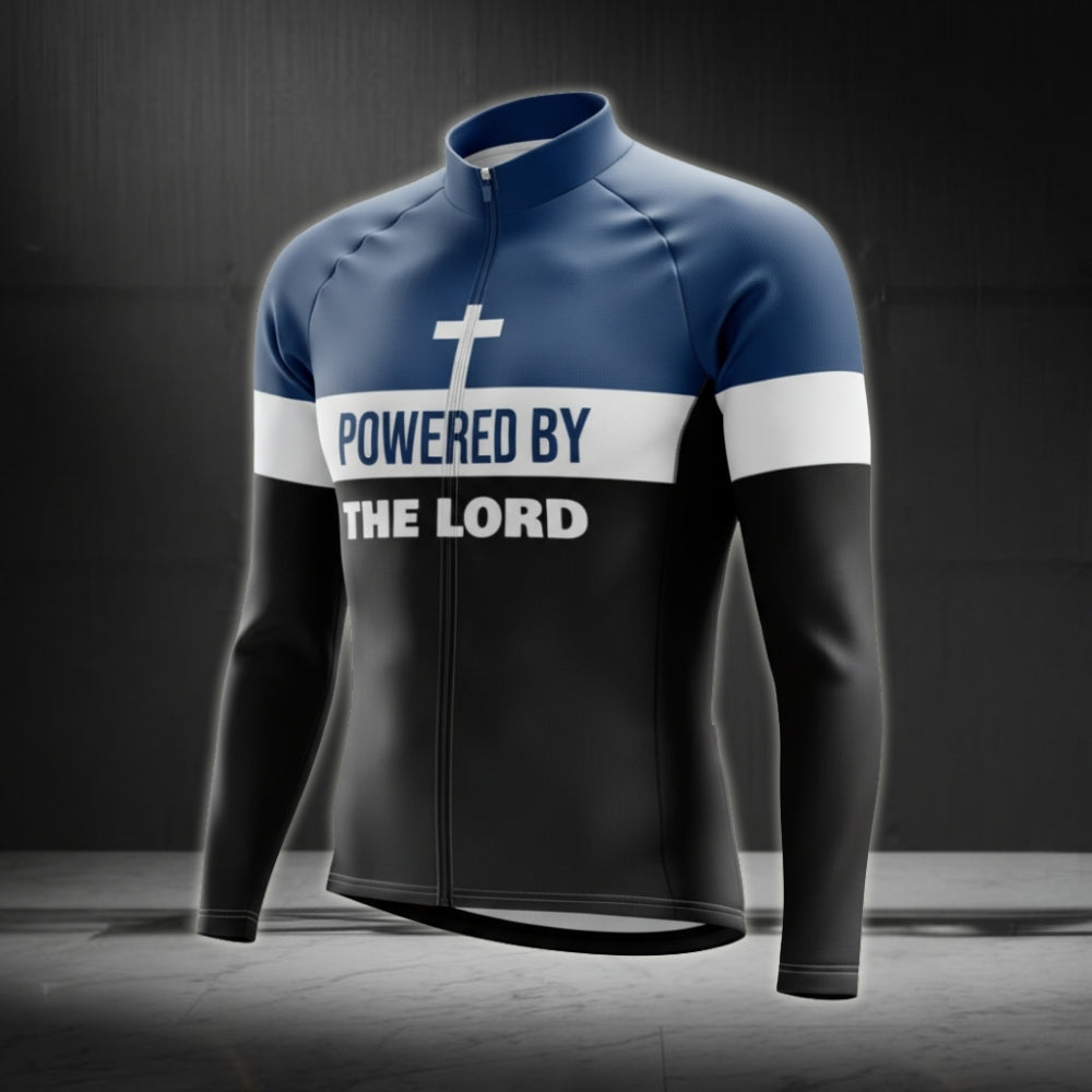 Powered By The Lord Long Sleeve Cycling Jersey For Mens, Christian Cycling Jerseys CZ0031