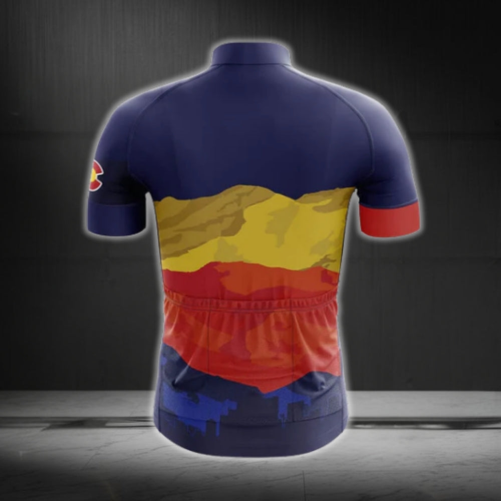 Men's Colorado Flag Cyling Short Sleeve Jersey, Colorado State Cycling Jerseys CG0115