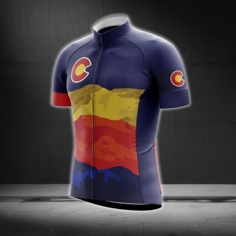 Men's Colorado Flag Cyling Short Sleeve Jersey, Colorado State Cycling Jerseys CG0115
