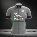 Black And Grey Custom Team Mens Cycling Short Sleeve Jersey With Logo, Custom Cycling Jersey For Mens CG0091