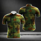 Camouflage Cycling Jersey Short Sleeve For Men, Green Camo Cycling Jerseys CG0705