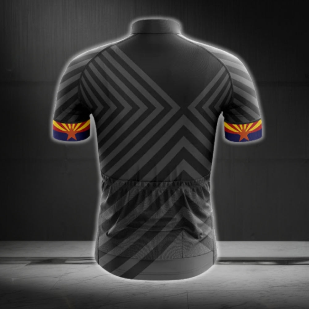 Arizona Flag Men's Black Cycling Short Sleeve Jersey, Arizona State Cycling Jerseys CG0116