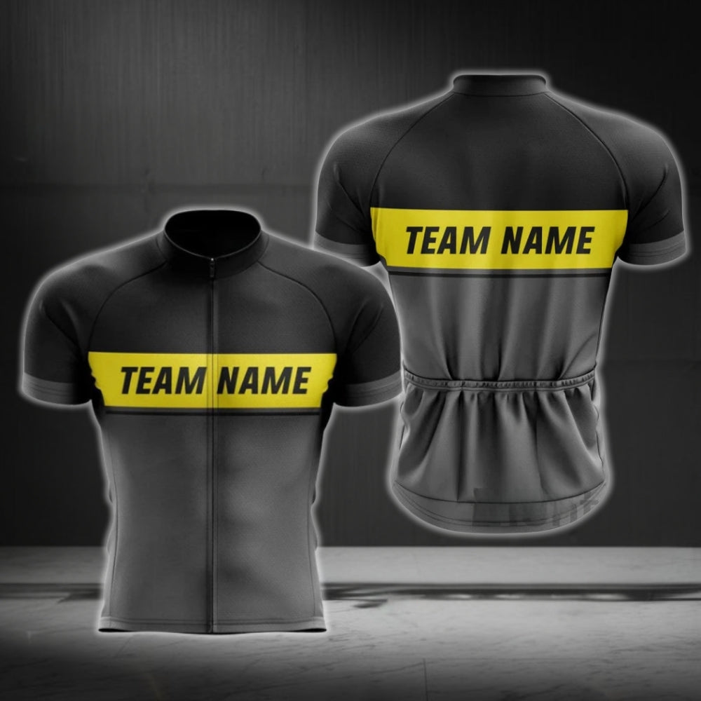 Custom Team Black Mens Cycling Short Sleeve Jersey, Custom Cycling Jerseys CG0496