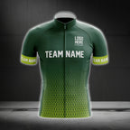 Custom Team And Logo Green Cycling Short Sleeve Jersey For Mens, Custom Men's Cycling Jerseys CG0092