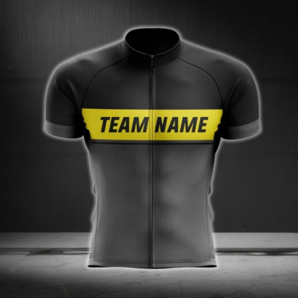 Custom Team Black Mens Cycling Short Sleeve Jersey, Custom Cycling Jerseys CG0496
