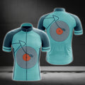 Vinyl Record Blue Teal Cycling Short Sleeve Jersey For Men, Vinyl Lover Cycling Jerseys CG0707